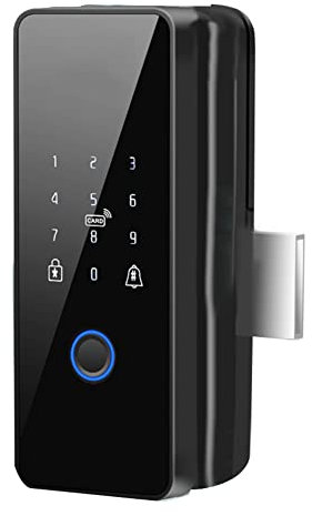 CosyCaya Cerradura de Puerta Inteligente Tuya Wifi una Prueba de Agua Cerradura de Llanta ElectróNica con Huella Digital para Puerta de Vidrio, Estilo 3