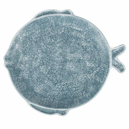 VDE Villa d'Este Home Tivoli 1996 Plato llano de cerámica de 30 cm de diámetro, estilo costero, turquesa, Paros
