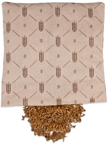 Wagner Wärmekissen aus 100% Baumwolle (Medium 21x21cm) – Mikrowellenkissen mit Weizenkörnern für Schulter, Nacken & Rücken – Natürliche Kirschkernkissen Alternative