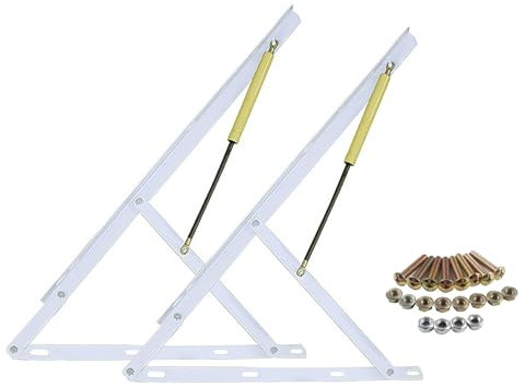 EAXAY Meccanismo di Sollevamento for Letto Contenitore, Cerniere a Molla Pieghevoli, Cerniere di Sollevamento Grandi, Sollevatore for Divano Letto, (Bianco,110 cm/43 Pollici)(White,80cm/31.5in)