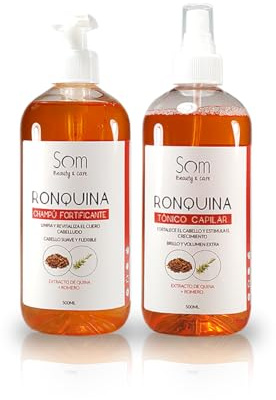 SOM PACK RONQUINA - Champú y Tónico (500ml+500ml). Crecimiento Capilar, Anticaída y Volumen. Con Romero y Quina. Nutre, Revitaliza y Equilibra el Cuero Cabelludo. Ideal Pelo Débil-Fino