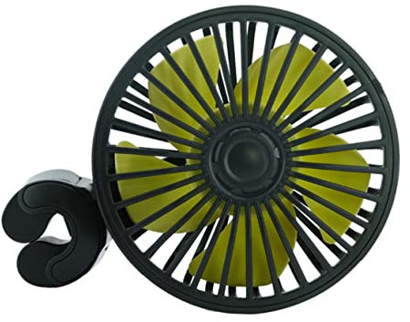 Housoutil Ventilateur Voiture Noir Abs Pliable à 3 Vitesses pour Voiture