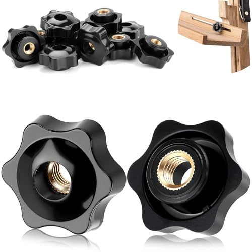 TXXATX Sterngriffmutter M5 Rändelmutter Äußerer Durchmesser 25 mm 12 Stück | Sterngriff Knebelmutter, Abschließbar Sternmutter, Spannknopf für Werkzeugmaschinen, Fitnessgeräte, Möbel ,DIY-Modellbau