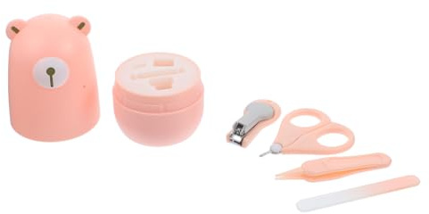 ERINGOGO Babynagelschere Satz Tragbar aus Kohlenstoffstahl mit Nagelknipser und Beauty Schere für Handschutz und Shower Geschenk Rosa Verpackung