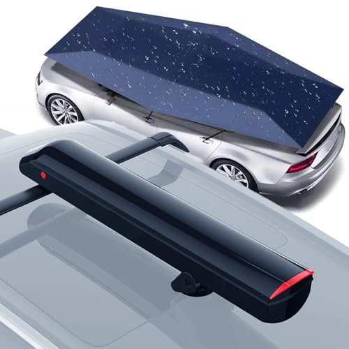 DRFGHK Abri de Voiture entièrement Automatique, Tente de Voiture Automatique, abri de Voiture Portable, Protection Automobile Pliable électrique, Parasol de Voiture imperméable, Bleu-B