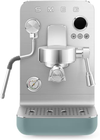 Smeg EMC02EGMUK Mini Pro Espresso Coffee Machine, Thermoblock Heating, Integrated Pressure Gauge, 1.7L Water Capacity, Emerald Green
