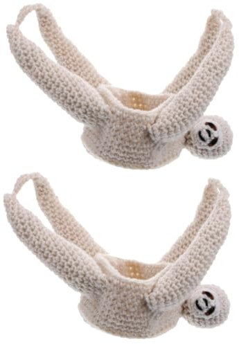 BESTonZON 2pcs Crochet Sloth Plant Hanger Wall Decor Plant Holder for Home Rope Hanging Planter