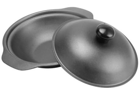 UKCOCO Olla De Hierro Pequeña 18 Cm, Cazuela De Barro Sin Revestimiento, Resistente a Ácidos y Álcalis, Ahorro Energético, Para Arroz y Pollo Estofado, Uso Doméstico y Restaurante