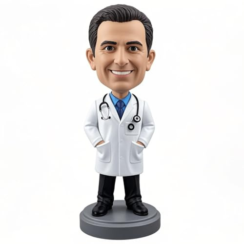 Custom Male Doctor Wackelkopf - Personalisierte Doktorpuppe, perfekte benutzerdefinierte Wackelköpfe für Erwachsene im medizinischen Bereich