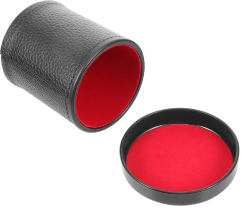BESTonZON Tasse à Dés Cuir Rouge Légère et Compacte avec Doublure Feutrée pour Jeux de Société et Fêtes, Gobelet Silencieux Pratique pour Voyage et Détente