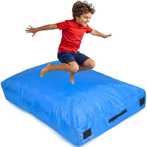 SaferBounce Hüpfpolster Für Kinder | Groß 152 x 152 cm Oder 122 x 91 cm | Hüpfkissen Kinder | Hüpfmatratze | Sprungmatte | Sensory Crash Pad Für Springen, Klettern