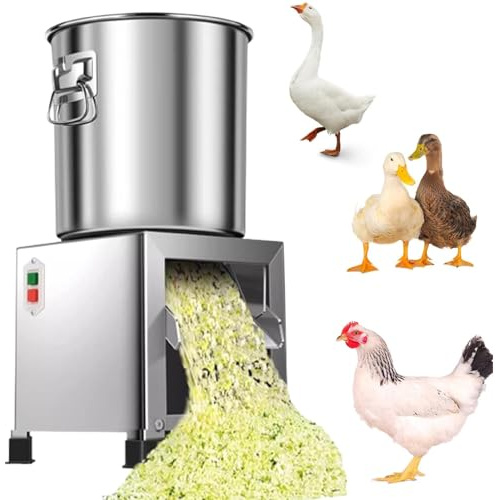SSQUZA Procesador Alimentos Comercial,Picador Verduras Eléctrico De 3500 RPM,Rallador Y Triturador De Verduras Profesional De 1800W,Puerto De Alimentación 12,6 Pulgadas,para Alimentar Pollos