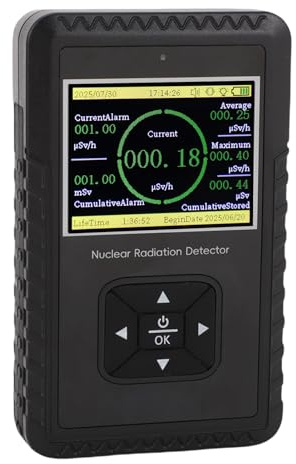 Generic Contatore Geiger Portatile, Ampio Schermo LCD, Allarme con Cicalino a Luce Rossa per il Rilevamento delle Radiazioni, Tubo a Compensazione Energetica per la Sicurezza Industriale