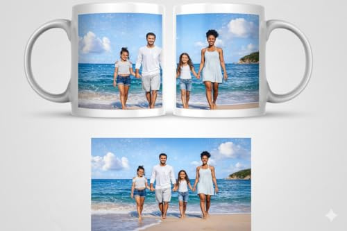 Fanatick Personalized Photo Ceramic Mug, 11 oz – Custom Design, Durable & Dishwasher Safe, Ideal for Christmas, Birthdays, Anniversaries, Graduation, Holidays, and Corporate Gifts