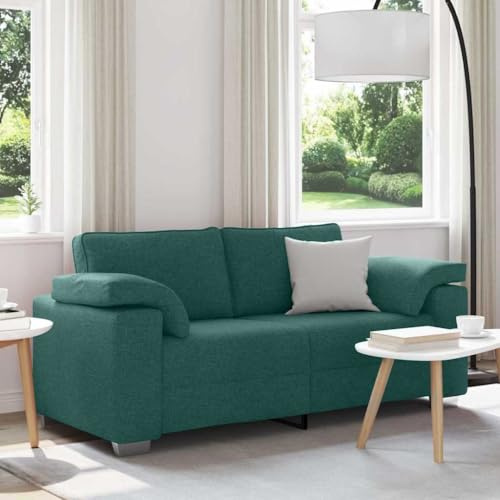 Runheo Dunkelgrünes Stoffsofa, 180x77x82 cm, modernes 2-Sitzer Loungesofa mit Breiten Armlehnen, atmungsaktiv, für Wohnzimmer, strapazierfähig