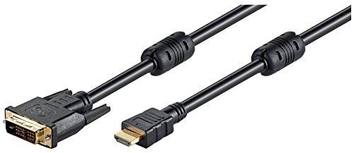 Goobay 51586 DVI-D/HDMI Kabel, vergoldet | Full HD 1080p, vergoldete Kontakte, Ferrit-Filter, Ethernet (HEAC) und 10,2 Gbit/s für stabile Signalübertragung