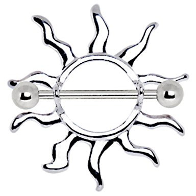 eeddoo Brustwarzen-Piercing Sonne verziert Silber Edelstahl