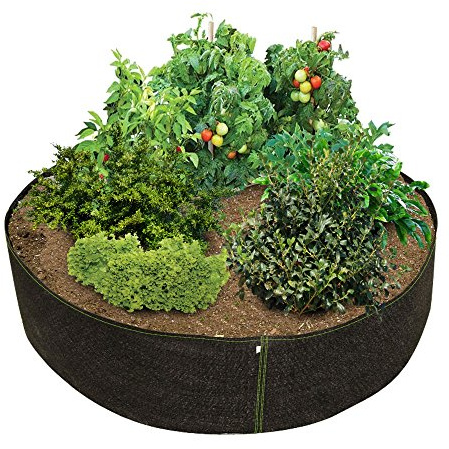 HTG Supply Phat Sacks 70-Inch Indoor/Outdoor Black Fabric Raised Garden Bed - 26.6 Square Foot
