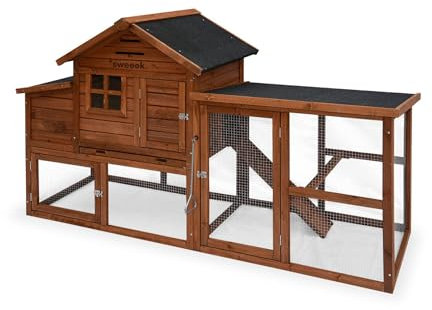 GELINE Holz Hühnerstall, 4 Hühner, Hühnerkäfig mit Gehege