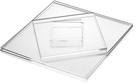 Corte cuadrado de cristal acrílico – 300 x 300 mm, 3 mm de grosor, placa de cristal acrílico transparente, lámina por ambos lados, protección UV probada, transparente, irrompible y versátil