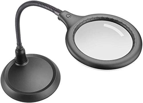 nomiou Magnifying Glass Lamp,5X Magnifier LED Light and Flexible Neck,Magnifying Lamp USB Powered,Perfect for Reading,Hobbies,Task Crafts or Workbench