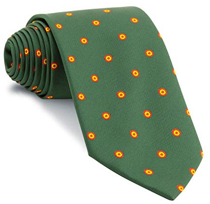 Cencibel Smart Casual Corbata Verde Botella Círculos Bandera España Escarapela