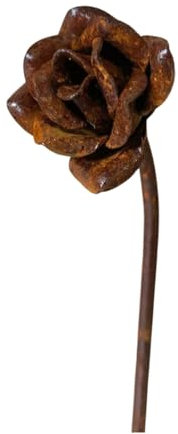 GAP GARDEN PRODUCTS - Solid Metal 4ft (120cm) tall Rose Design Plant stake/support, pack of 3 (supplied bare metal ready 2 rust)