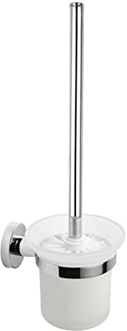 Toilettenbürste Wandmontage WC Bürste mit Halter Edelstahl und Glas Klobürstenhalter WC Garnitur für Bad und WC