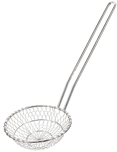 DOITOOL 1pezzi Schiumarola in Acciaio Resistente Per Cucinare e Friggere Colino Cucchiaio Robusto e Durevole Per Filtrare Cibi Come Patatine Fritte Carne e Verdure Utilizzabile Per