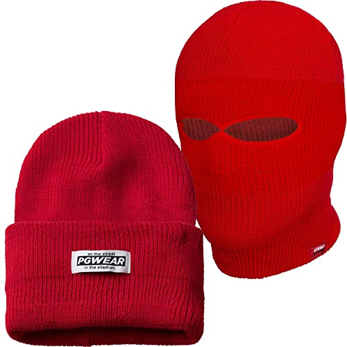 PGWEAR Mütze und Sturmhaube Troublemaker 2 in 1 rot