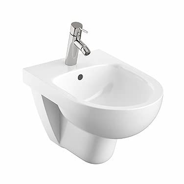 VBChome Hänge-Bidet Weiß Oval mit Hahnloch Praktisch Modisches Design Bidet aus Keramik mit Hahnloch Top Qualität