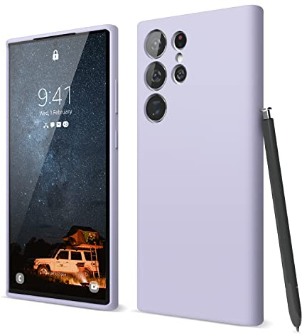elago Silikon Hülle für Samsung Galaxy S23 Ultra | Premium-Silikon, kratzfest, stoßfest, Rundumschutz, weiches Mikrofaserfutter (Violett)