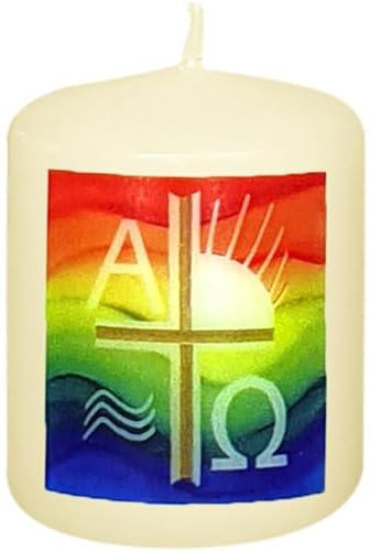 Kopschitz Kerzen Osterkerze A und O, 60 x 50 mm, Rußfrei, Tropffrei