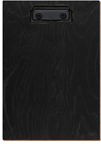 Bütic Holz Klemmbrett Standardform Anthrazit für DIN A3 A4 A5 A6 aus 3mm Birkensperrholz und mit widerstandsfähigem Klarlack versiegelt