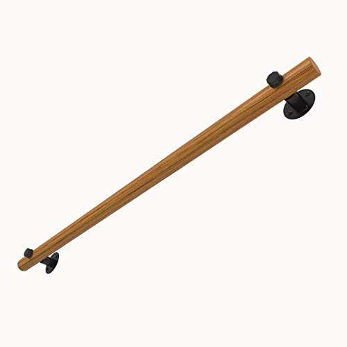 YSUEFIJO Handlauf Treppe Holz, Treppengelander AuBen, Gelander AuBen Anthrazit, Wandhandlauf Innen Holz, Wandhandlauf Geländer, für Treppen, Brüstung, Balkon