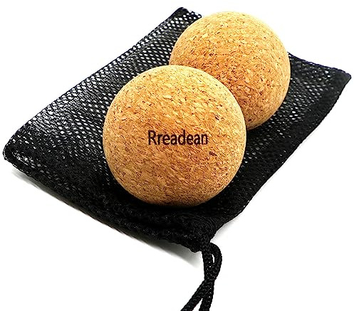 Rreadean Cork Massage Balls for Fascia Release After Exercise, Yoga,Trigger Point Therapy, Relax Muscles, and Relieve Stress,Set of 2 Classic 2.4 Inch Cork Massage Balls