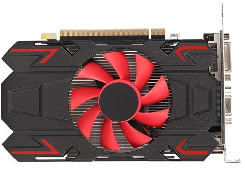 Scheda Grafica per Computer HD7670, Scheda Grafica per PC DDR5 da 4 GB a 128 Bit con Ventola di Raffreddamento, Supporto HDMI VGA DVI, con Slot PCI Express 2.0 16X (HD7670 DDR5