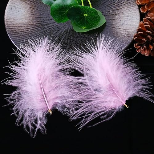 100 Stück Feder zum Basteln 12-15cm natürliche Truthahnfedern Federn Deko Dekoration Bastelfedern für Karneval Kostüm Feder Maske Hochzeit Party Dekoration Handwerk Schmuck Zubehör, Rosa