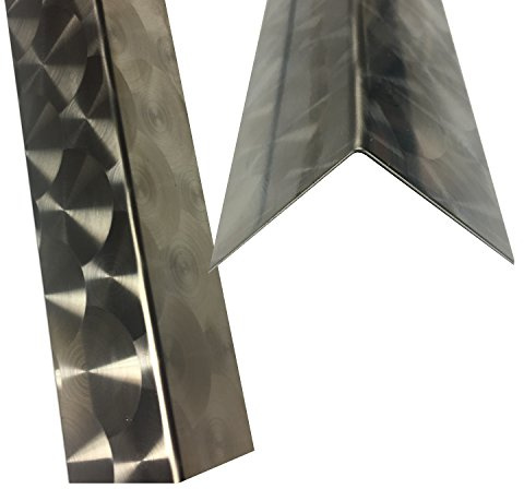 Edelstahl Winkel Pfauenauge d50 0,8mm stark 150 cm Edelstahl Kantenschutz 1,5 Meter lang Kantenschutzprofil, Winkelblech aus V2A, Winkelprofil Eckschutz L Profil 15 x 15 mm