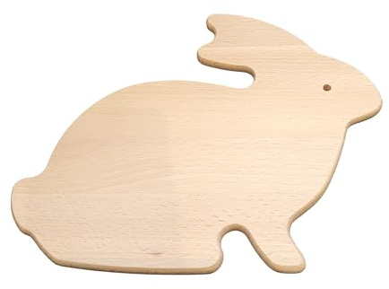 Wooden World - Wooden Cutting Board, Serving Snacks or Kitchen Decoration – in the Shape of a Rabbit