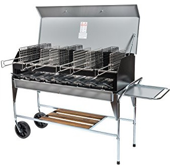 Barbacoa Company, con accesorios, cocción vertical sin humo, barbacoa de carbón, parrillas de acero inoxidable certificado. Barbacoa vertical.