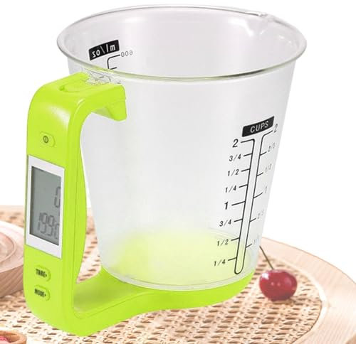 Misurino elettrico, misurino digitale, Misurino con display LCD con scala graduata, misurazione della temperatura, Bilancia elettronica rimovibile per misurino, bilancia per brocche domestiche per far