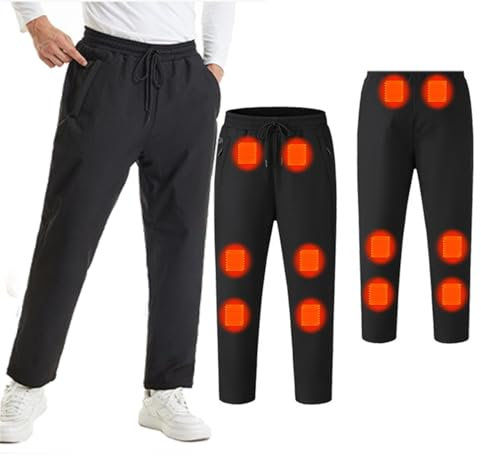 FYRTA Beheizte Hose für Herren Damen, USB 5V Heizhose 12-Zonen-Beheizbare Hose 3-stufige Temperatureinstellung Skihose Wanderhose Outdoorhose Trekkinghose Anglerhose Arbeit Hosen Jogginghose Moto,3XL