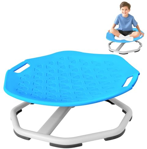 Silla giratoria sensorial con asas para niños autistas, silla giratoria sensorial para niños con autismo, sillas para sentarse y girar para niños y adolescentes, mejorar el equilibrio y la