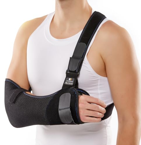 Comforband Duluxe Shoulder Immobilizer Arm Sling – Medical Sling with Adjustable Shoulder and Waist Straps for Torn Rotator Cuff, Clavical, Elbow, Forearm Injury (Large)