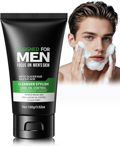 100g Reinigungsmilch Gesicht FüR MäNner, 3-In-1 Cleanser Gesicht,Anti-Akne-Gesichtsreinigung, Tiefenreinigung Und Pflege,Ideal FüR Die TäGliche Gesichtsreinigung Und Hautverbesserung