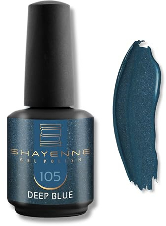 SHAYENNE UV LED Gel Nagellack 15ml – 105 Deep Blue Blau Schimmer – Langanhaltend & Hochglänzend – Für UV/LED Lampe – Maniküre & Pediküre – Made in Germany