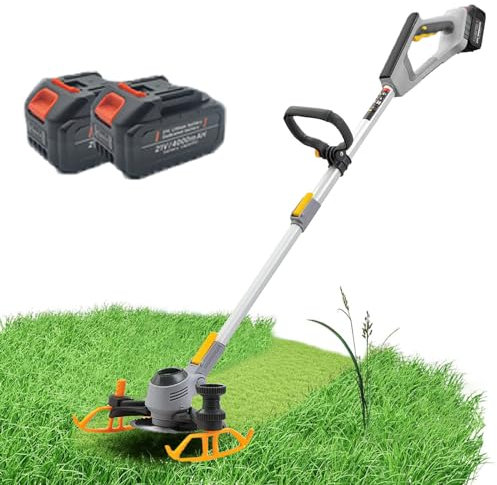 Decespugliatore elettrico senza fili, 3 in 1, ricaricabile, con 2 batterie, 21 V, include lama e caricabatterie