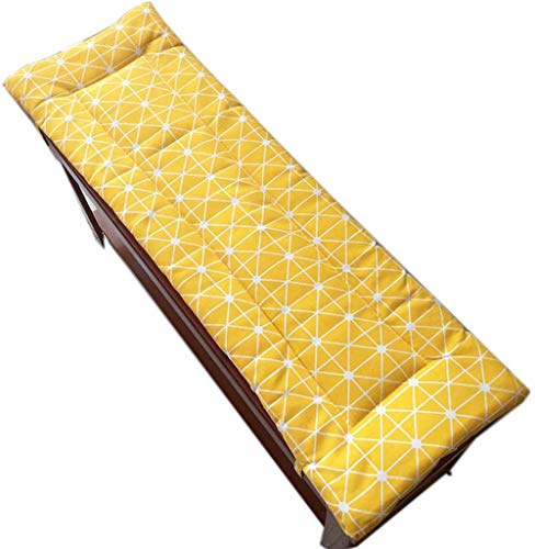 Outdoor/Indoor Beer Bench Cushion 100x30cm Yellow - Comfortable Padded Seat Pad with Elastic Straps for Biergarten & Party Seating Strong & Long-lasting Bankauflage.