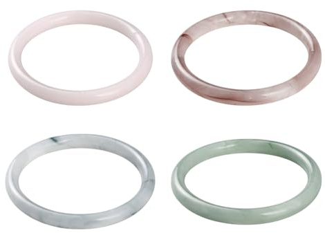 GOMAKERER 4Pcs 4 Colors Bracelet en Verre Bicolore, Bracelet Feng Shui en Cristal Bracelets Empilables Colorés Bijoux Bohème Chic pour Femmes
